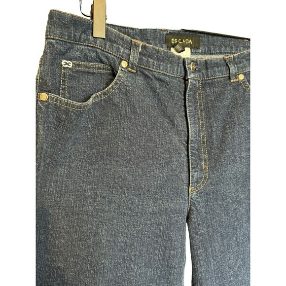 Escada Womens Dark Wash High Rise Denim Straight Leg Jeans Size 42 or 12 - Picture 3 of 11